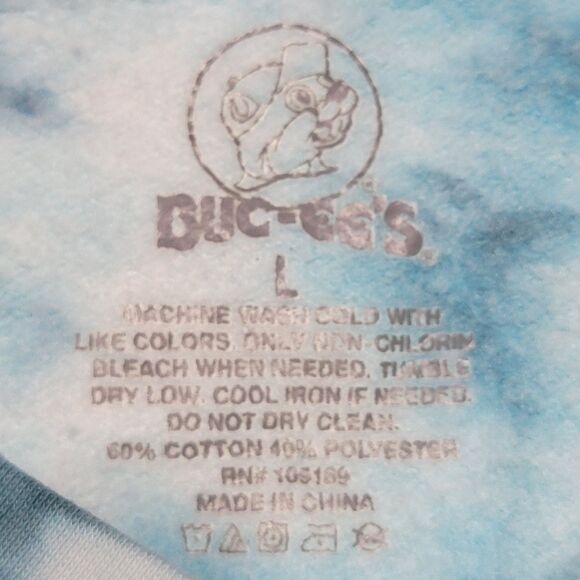 Buc-ee's LS Pullover Lt. Blue Tie Dye Oversized Sweatshirt - Size Large - Picture 4 of 4